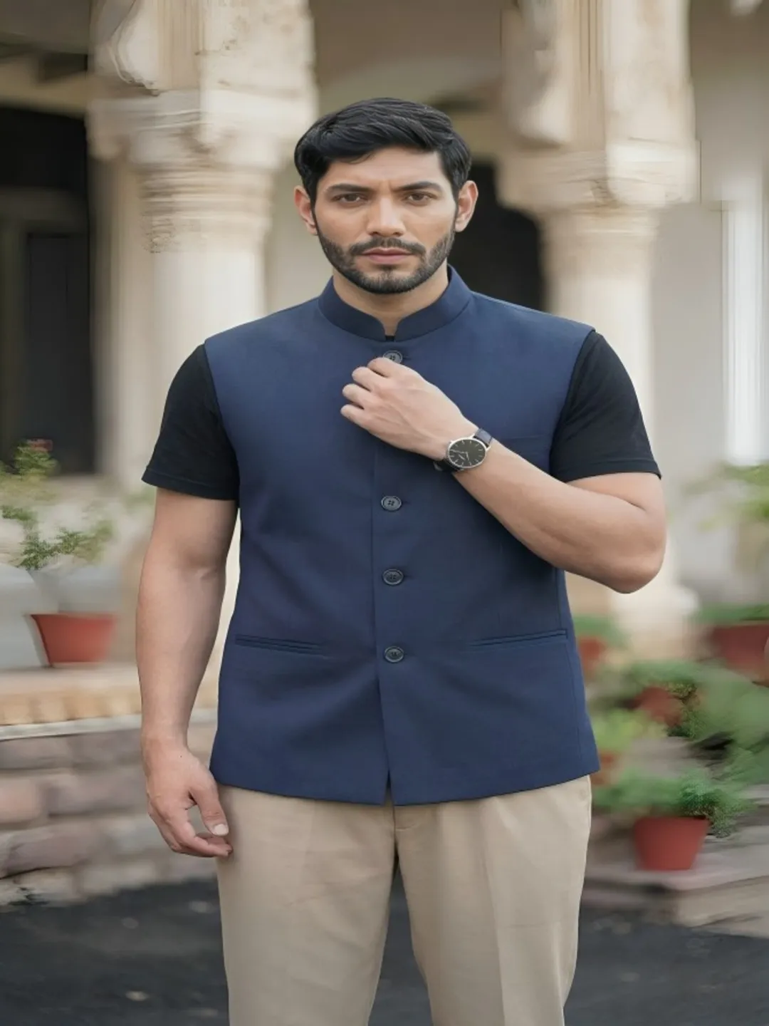 Solid Navy waistcoat
